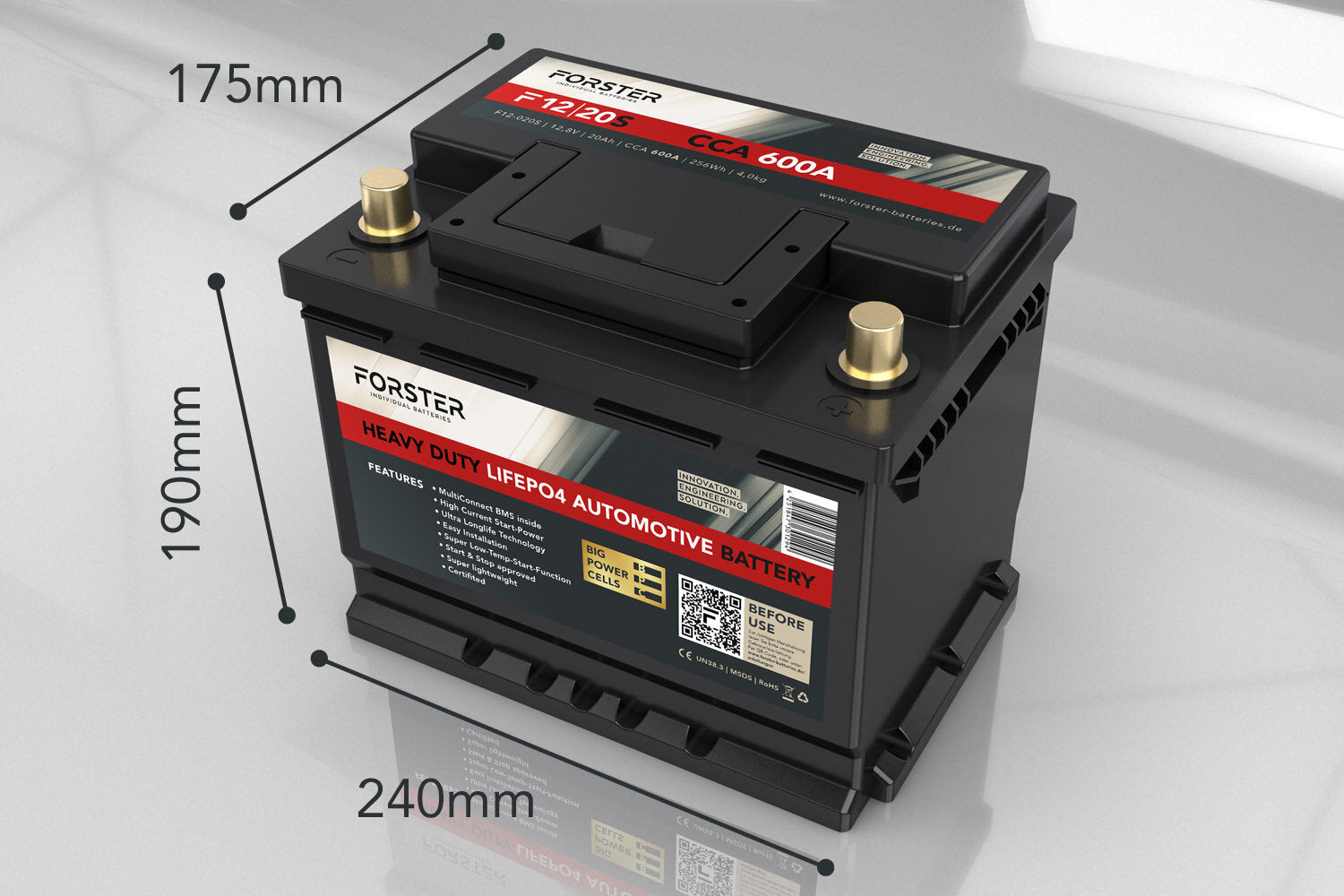 CS 80AH 12V LITHIUM LIFEPO4 ΜΠΑΤΑΡΙΑ ΜΠΑΤΑΡΙΑ 1500A (ες)