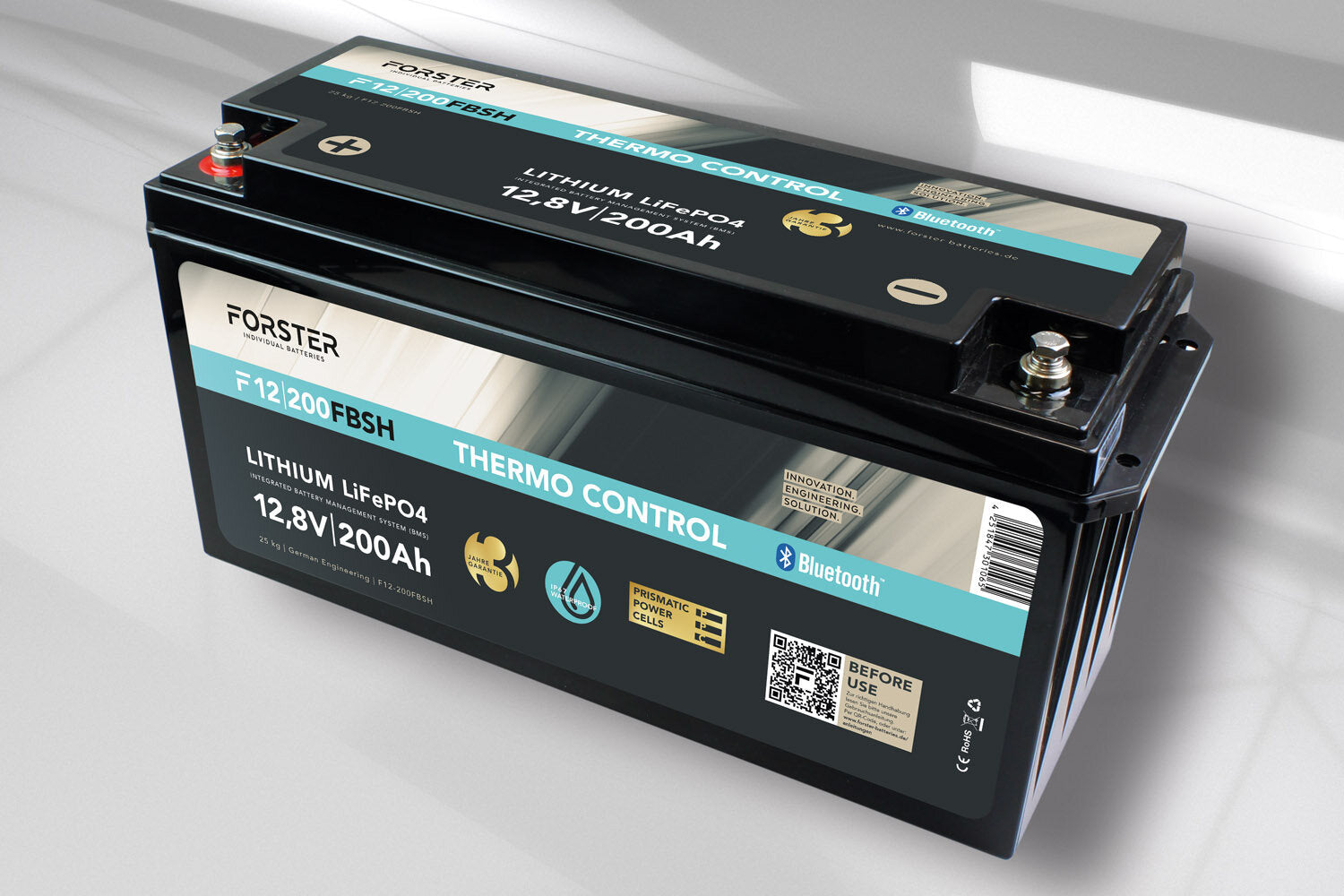 Forster 200AH 12.8V LIFEPO4 Thermo-Control 200A-BMS Smart Bluetooth 2560Wh