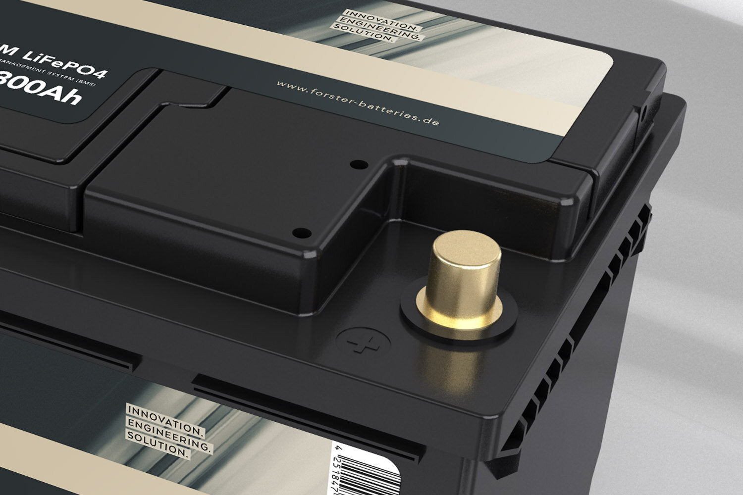 Forster 300Ah 12.8V LifePo4 Premium Battery 200A-BMS-2.0 500A Bluetooth Mess-Shunt 3840Wh IP67