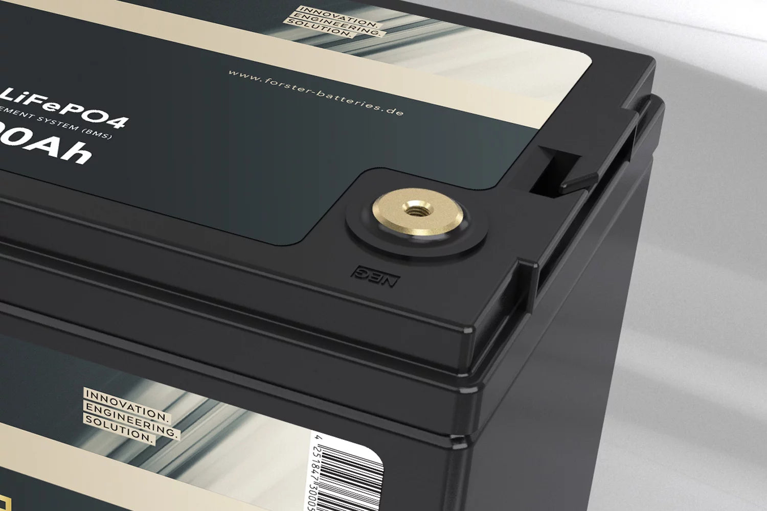 FORSTER 25.6V Lithium 50Ah LiFePO4 Premium Battery | 200A-BMS-2.0 | 500A Bluetooth measuring shunt | 1280Wh | IP67