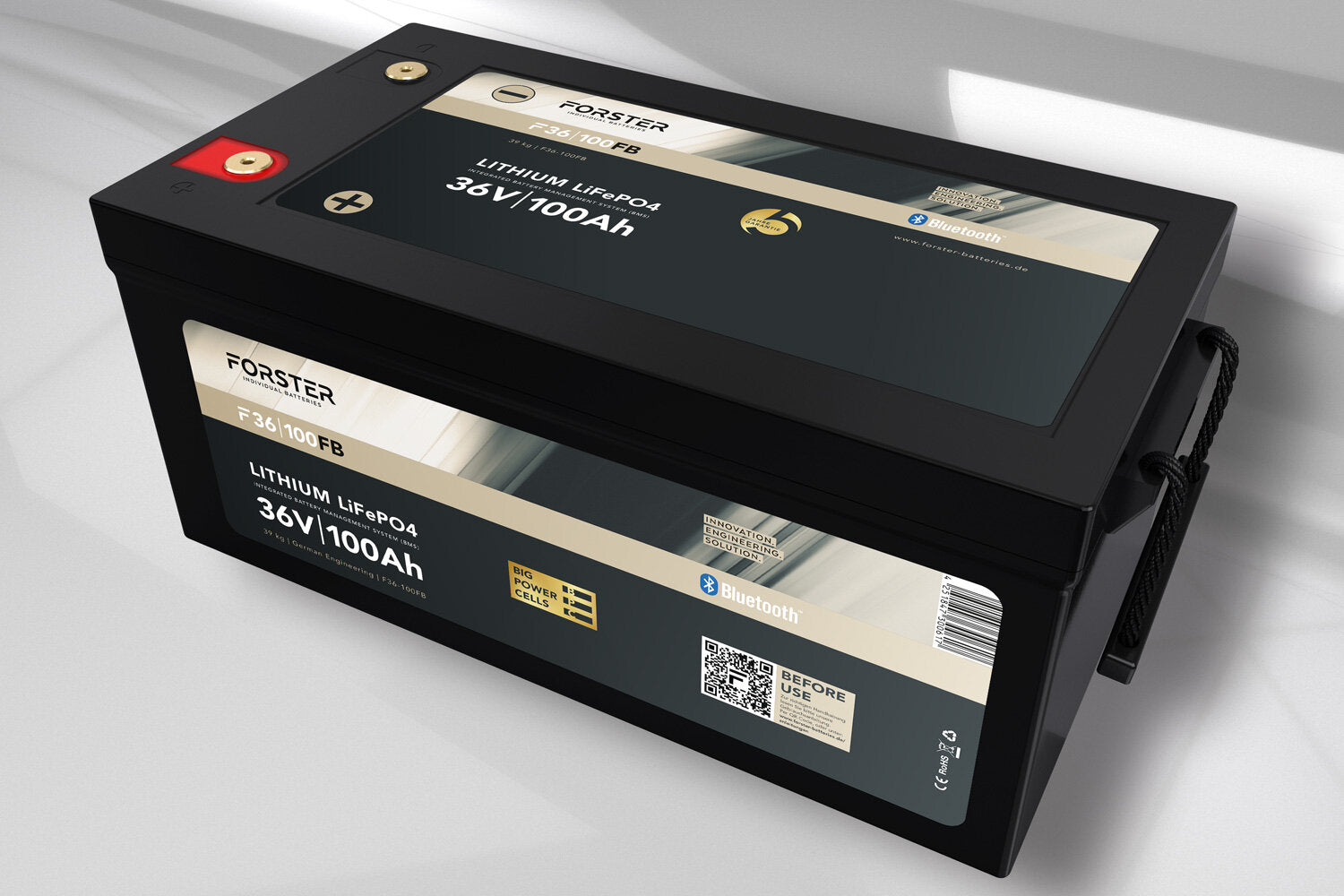 FORSTER 100Ah 38.4V Lithium LiFePO4 Fishing Battery BMS Smart Bluetooth IP67