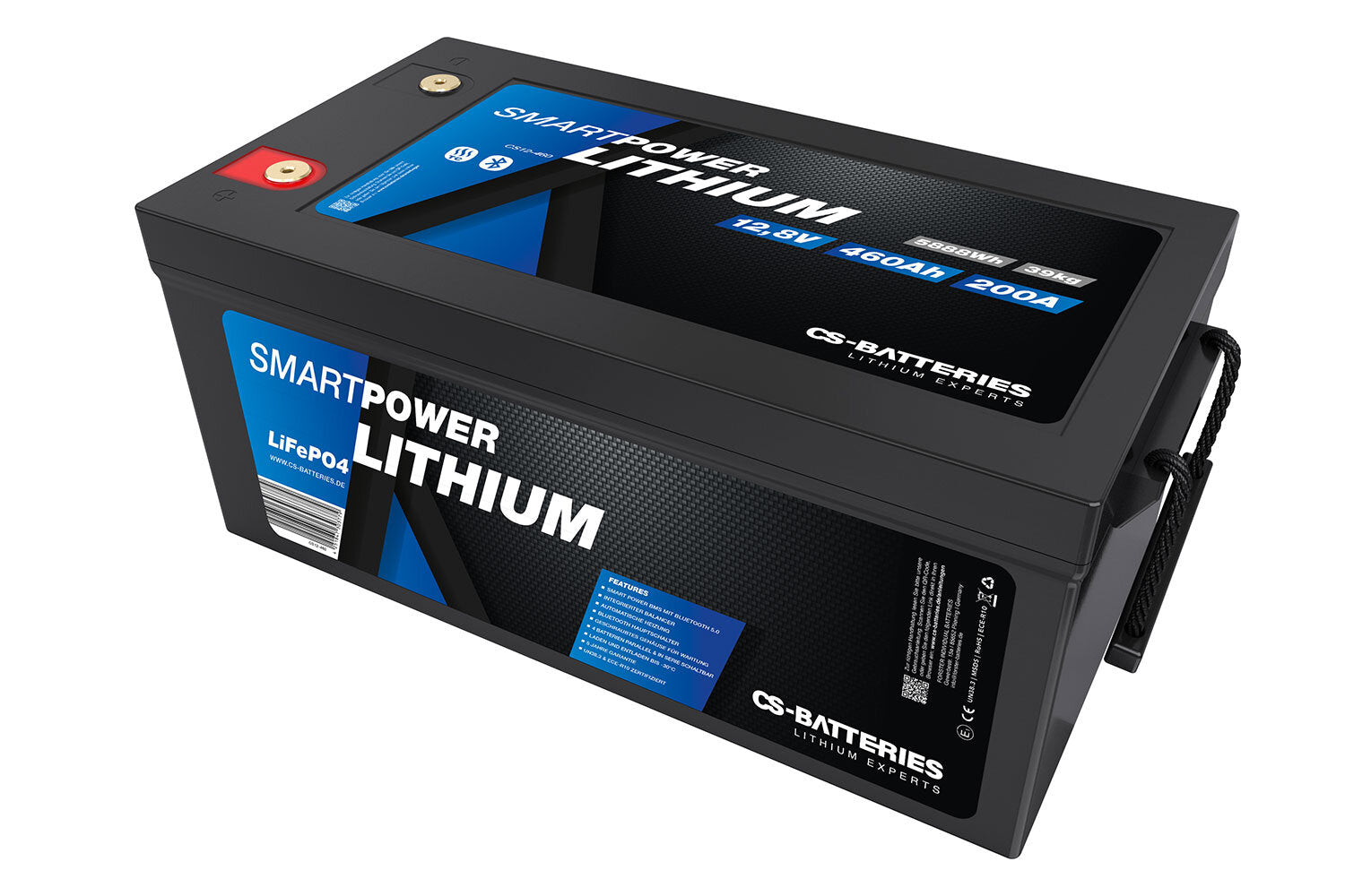 Forster CS 460Ah | 12,8V | 5888Wh | SMART POWER Lithium LiFePO4 Batterie mit Bluetooth 5.0 | integriertem 200A-400A BMS | Heizung