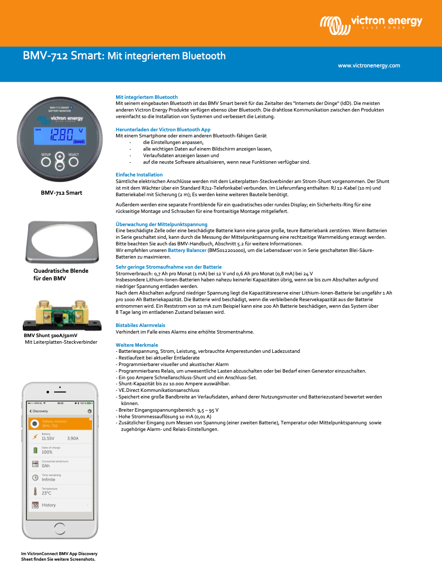 Victron Battery Monitor BMV-712 Black Smart