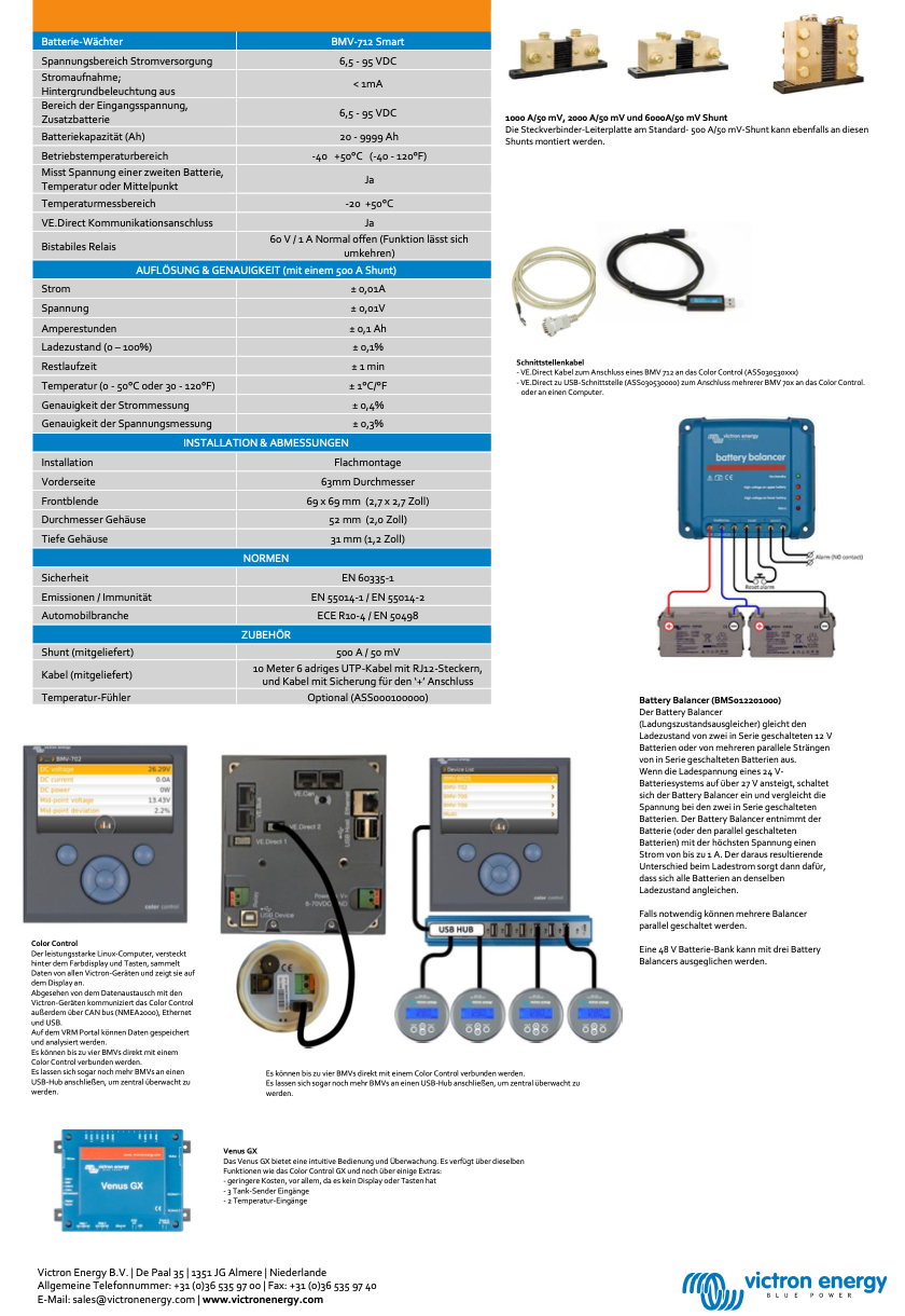 Victron Battery Monitor BMV-712 Black Smart