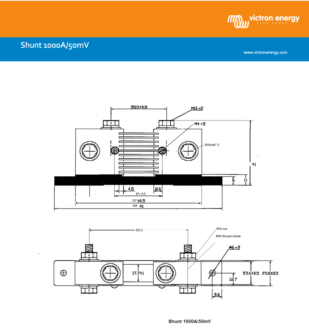 Victron Shunt 1000A/50mV battery monitor