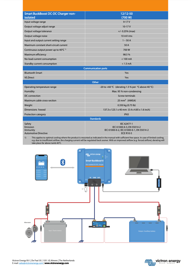 Victron Orion XS 12/12–50 A DC-DC-Batterieladegerät