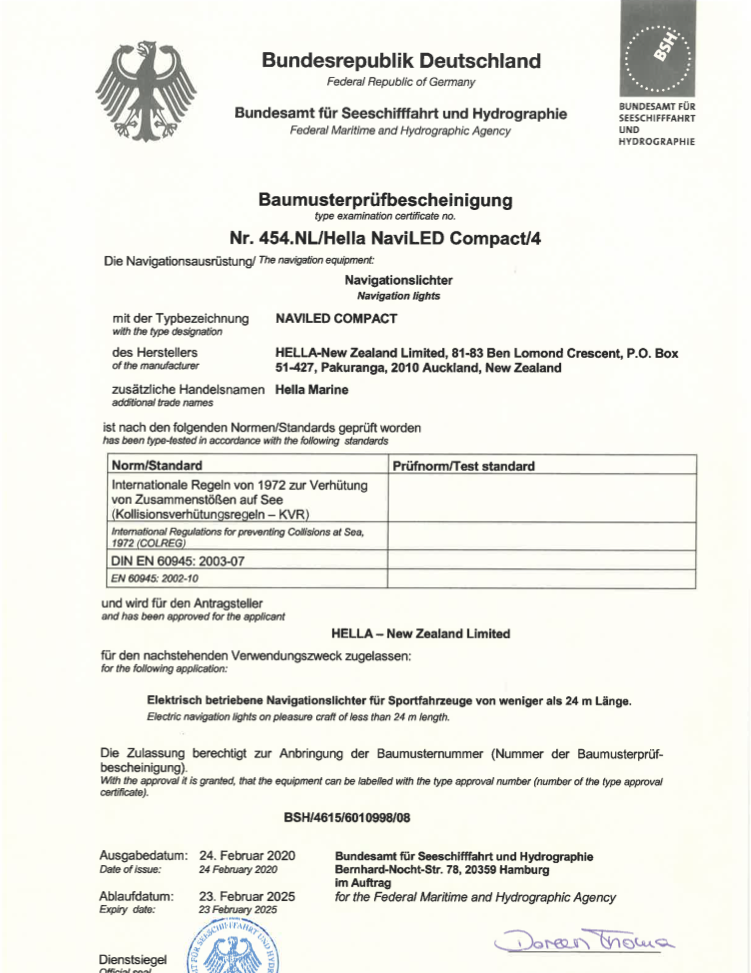 Hella NAVILED Compact BSH STB/BB, weiss, 120mm