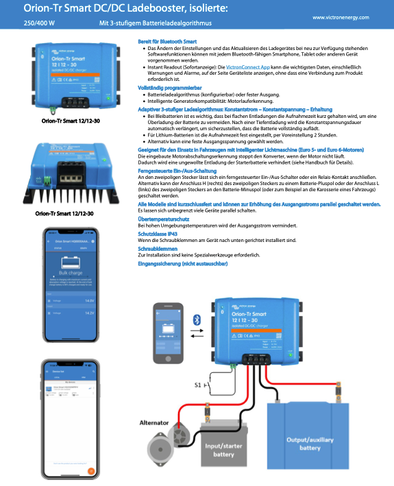 VICTRON ORION-TR SMART 24/24-12A Απομονωμένος φορτιστής DC-DC