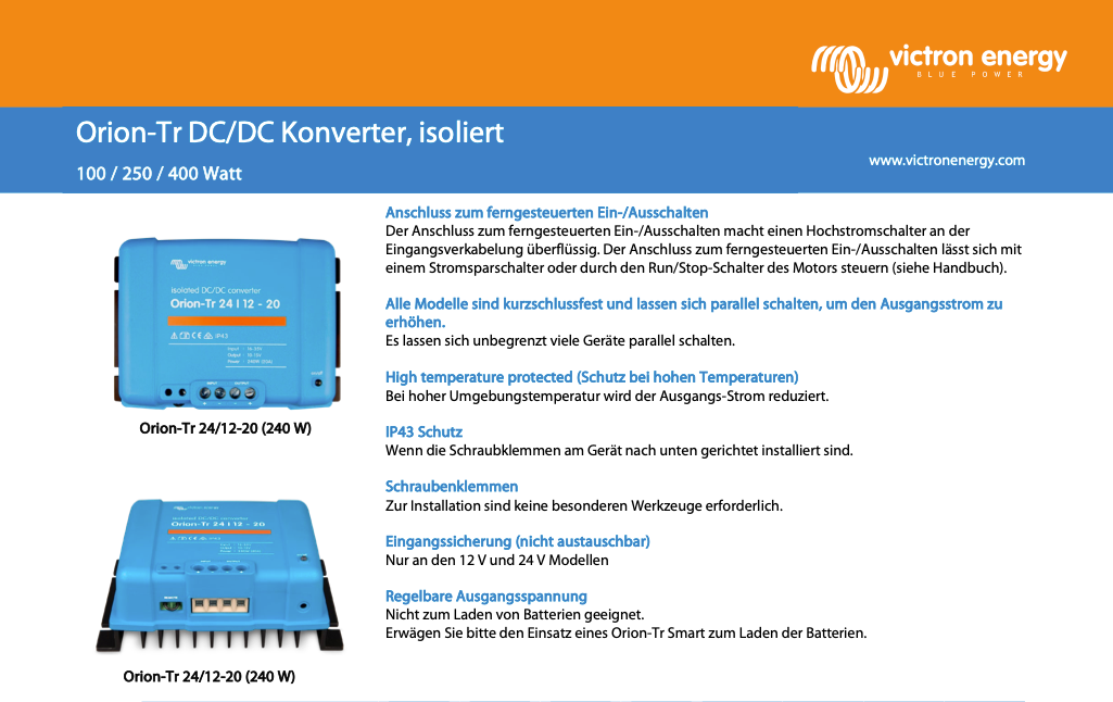 Victron Orion-Tr 48/24-12a (280W)