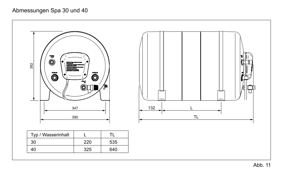 Isotherm Spa 30 Boiler 230V/750W