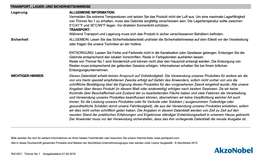 Διεθνής αραίωση αριθ. 1, 1L