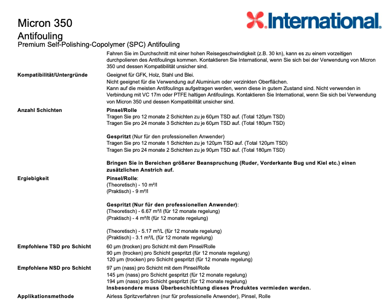 International Micron 350 Blue,