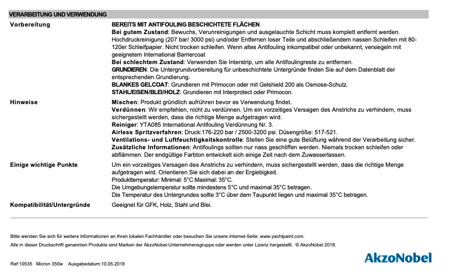 International Micron 350w Dover White,