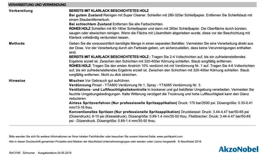 International Schooner Klarlack, 750ml