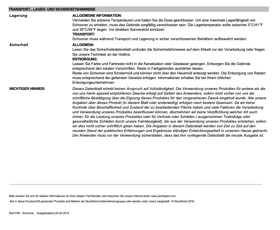 International Schooner Klarlack, 750ml