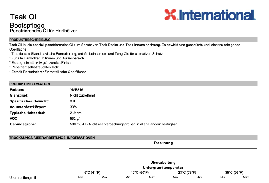 International Teak Öl, 500ml