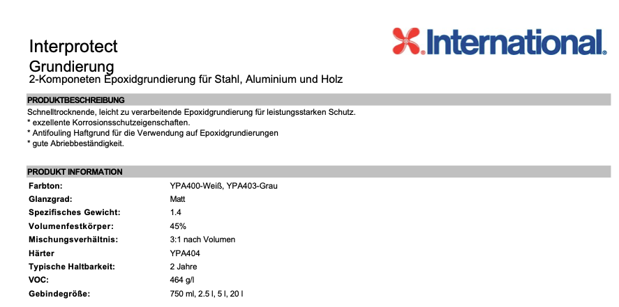 International Interprotect Grau 2 components 2.5l