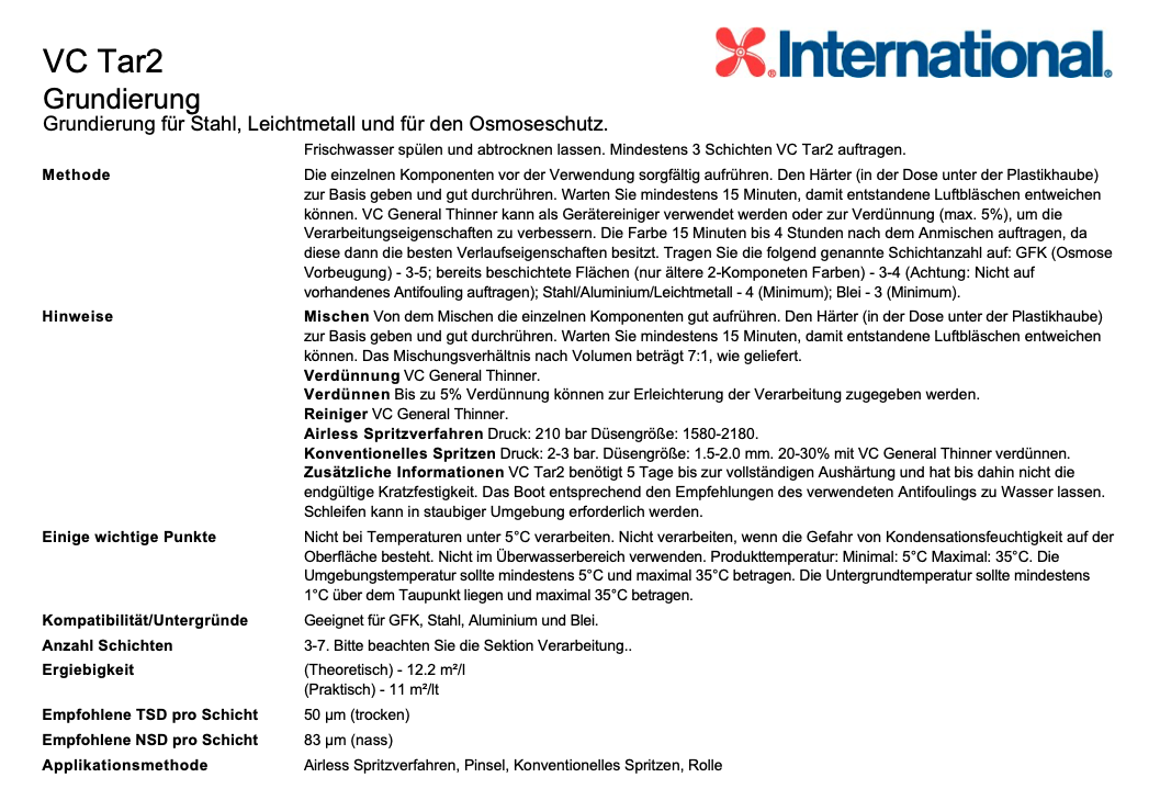 International VC TAR2 gebrochen weiß 1,0l