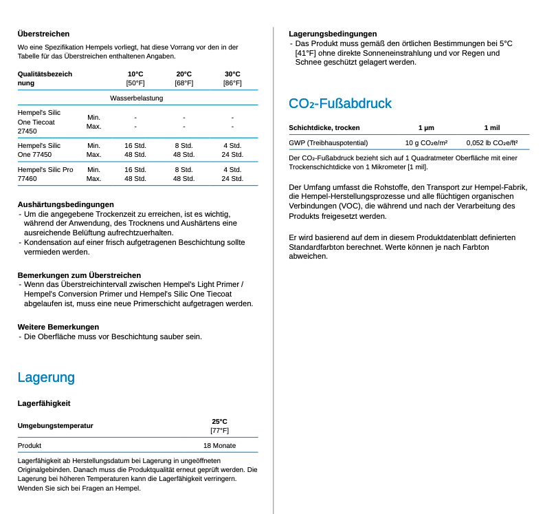Hempel´s Silic One Tiecoat 27450 Gelb, 0,75l