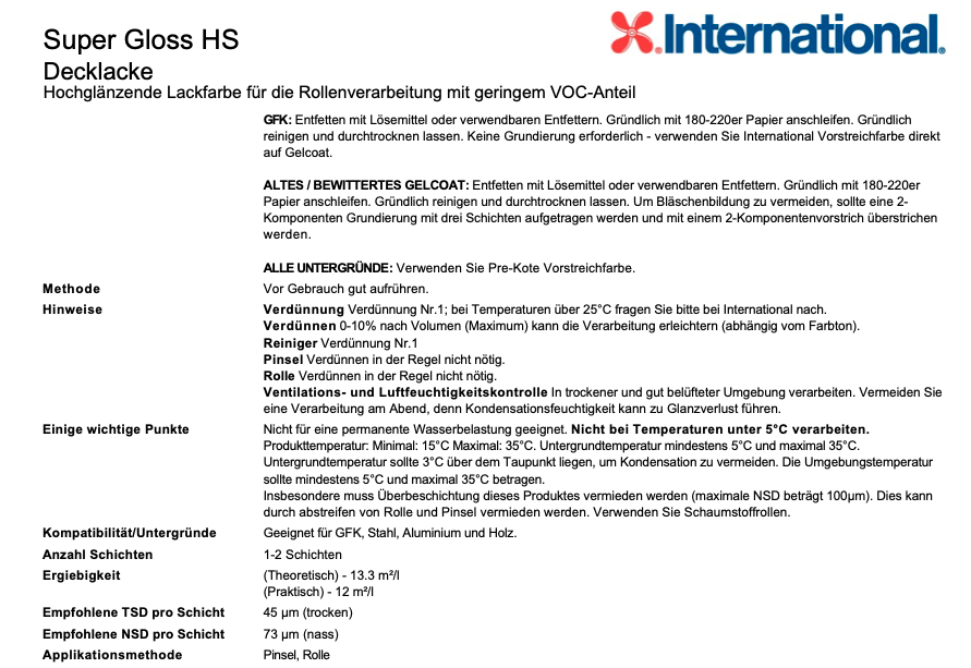 International Super Gloss HS, 0.75l