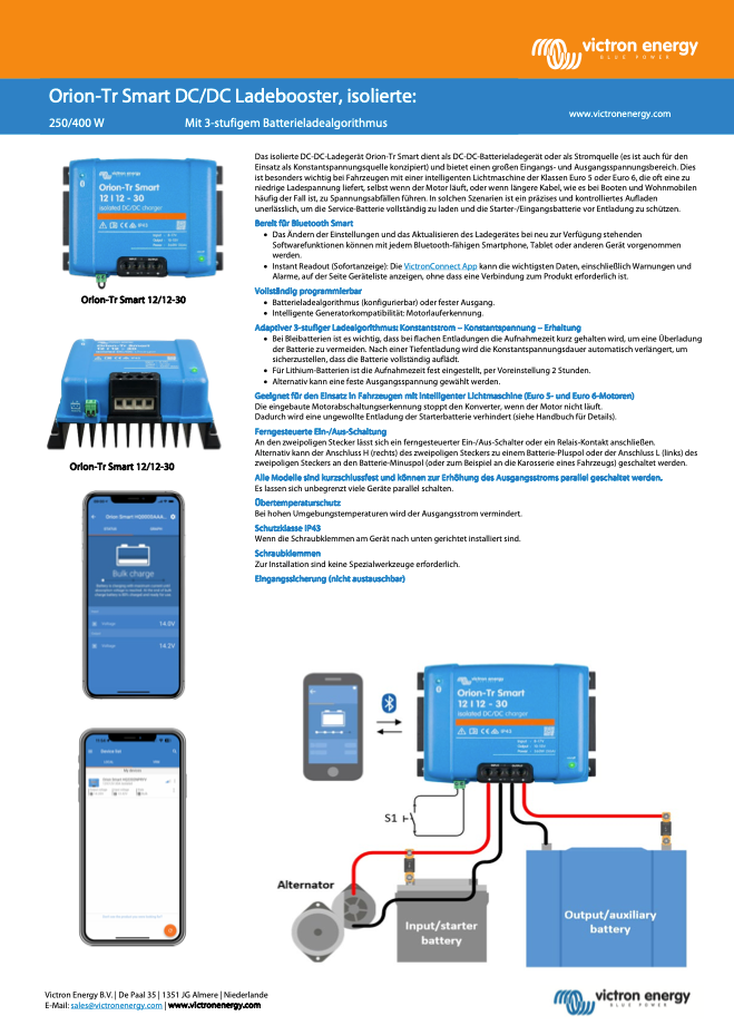 Victron Orion-Tr Smart 12/48-8A Isolated DC-DC charger