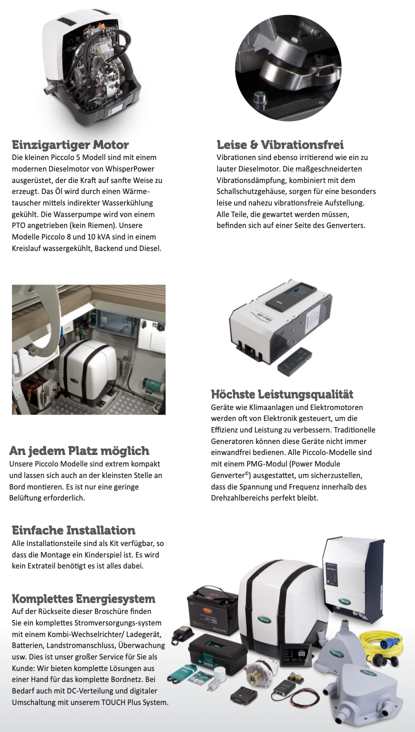 WhisperPower Dieselgenerator, autom Drehzahl, Genverter Piccolo 5