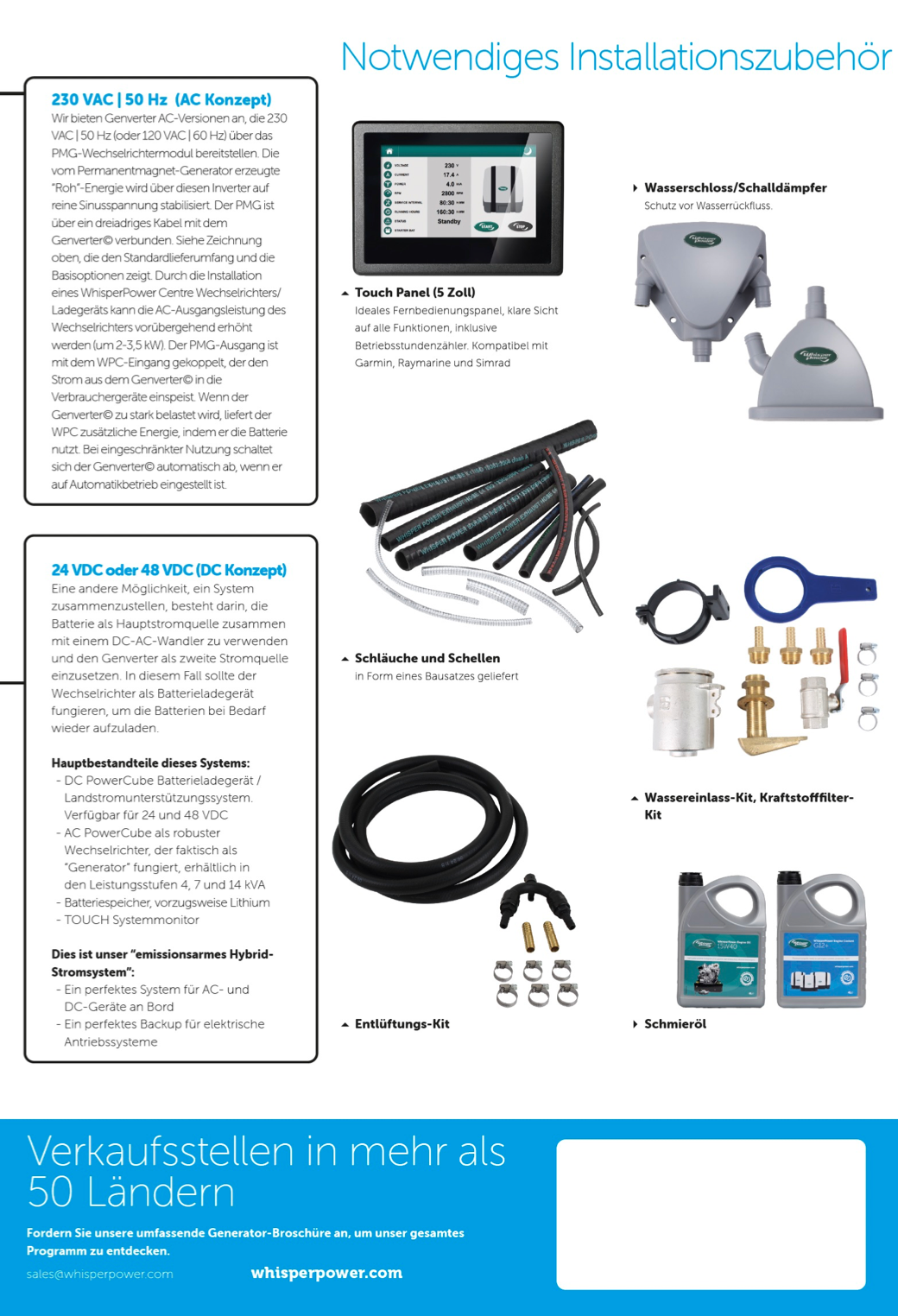 WhisperPower Dieselgenerator, einstellbare Drehzahl, Massefrei, Genverter Piccolo 6KVA