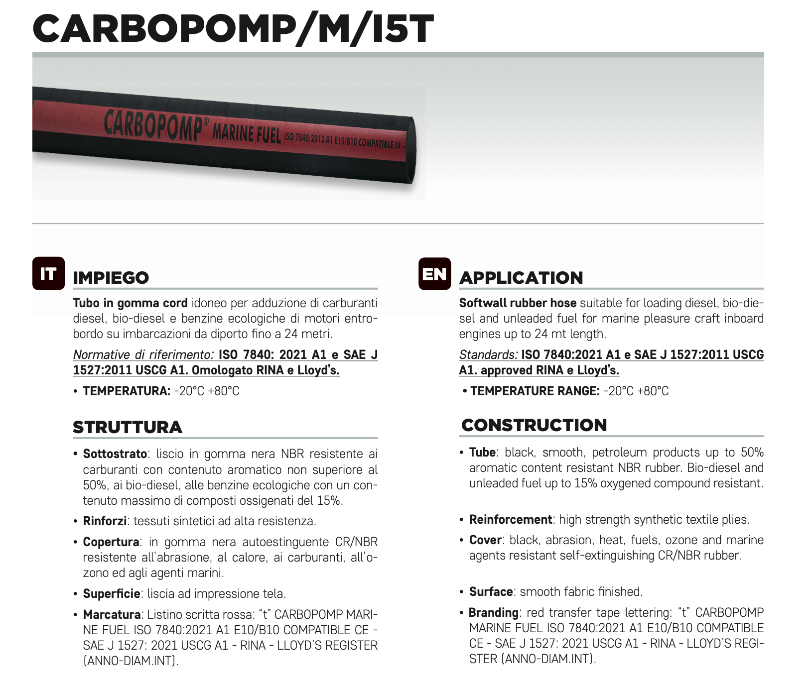 Crosseven Carbopomp/M/I5T 8mm - Kraftstoffschlauch