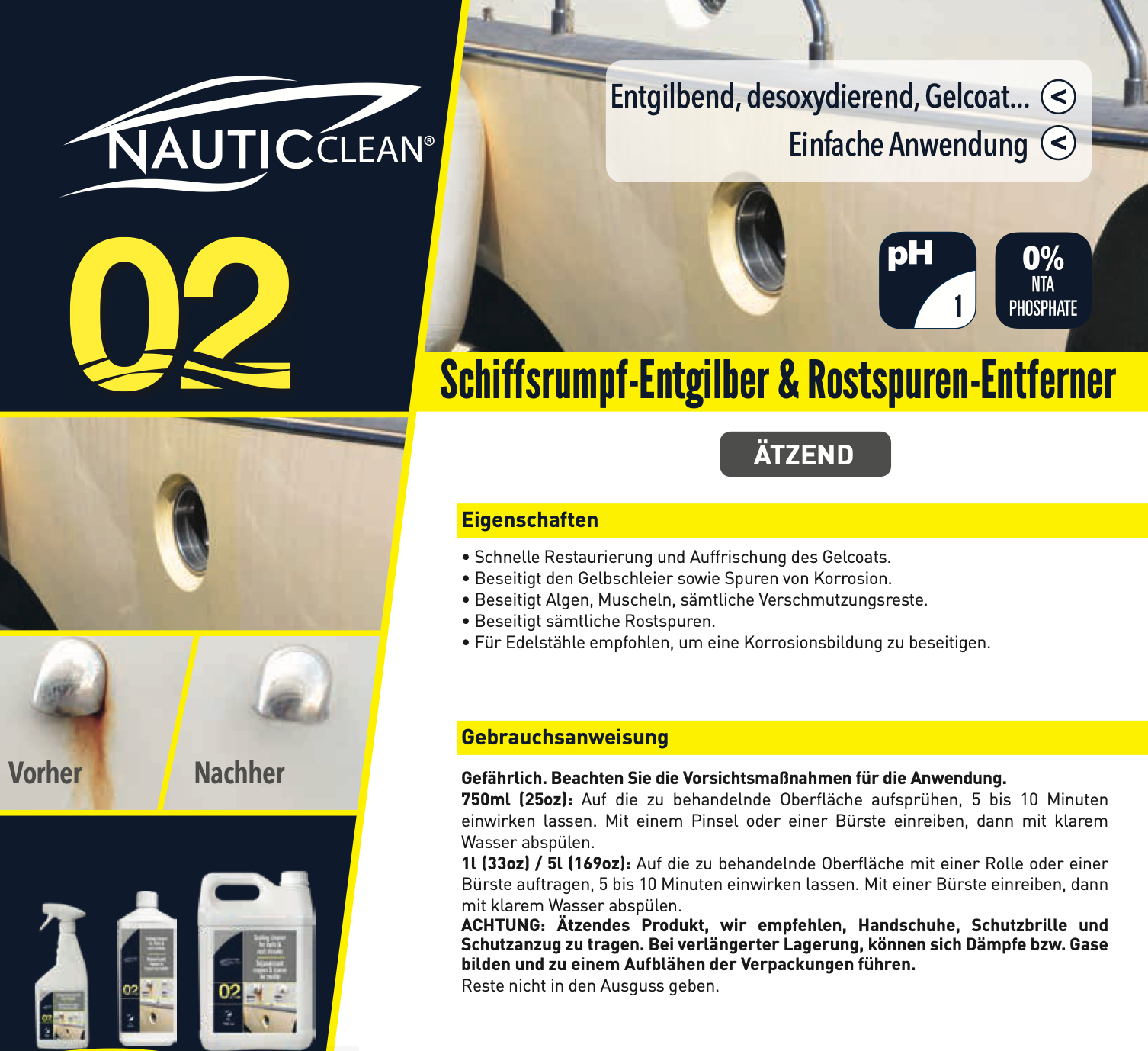 Nauticclean 02, extra Reiniger für Rumpf, Spray 750ml