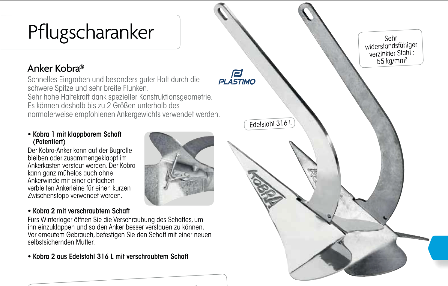 Plastimo Kobra Anker, verzinkt