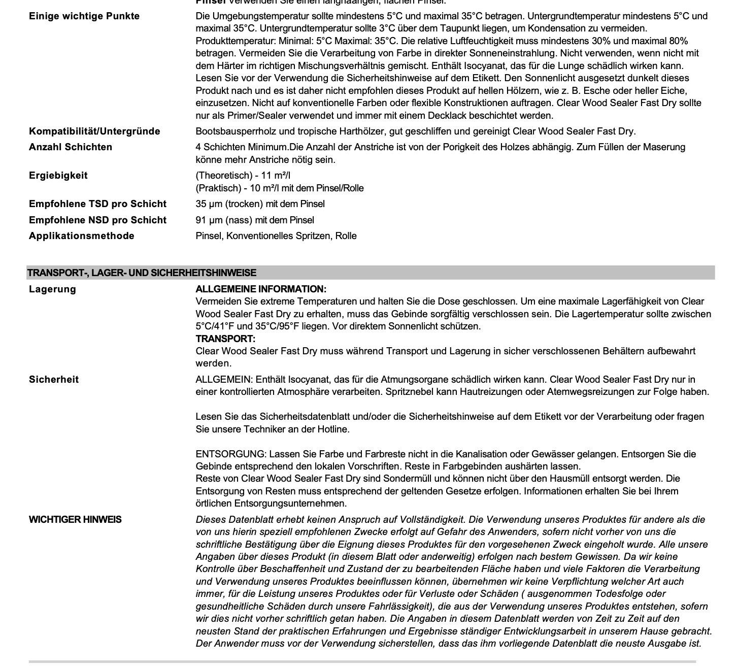 International Clear Wood Sealer, Härter 5l, 2 Komponenten