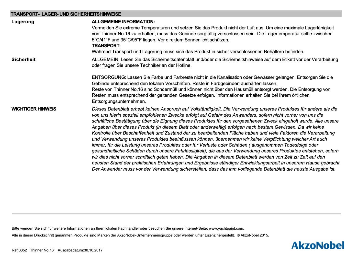 International Verdünnung Nr.16, 5l