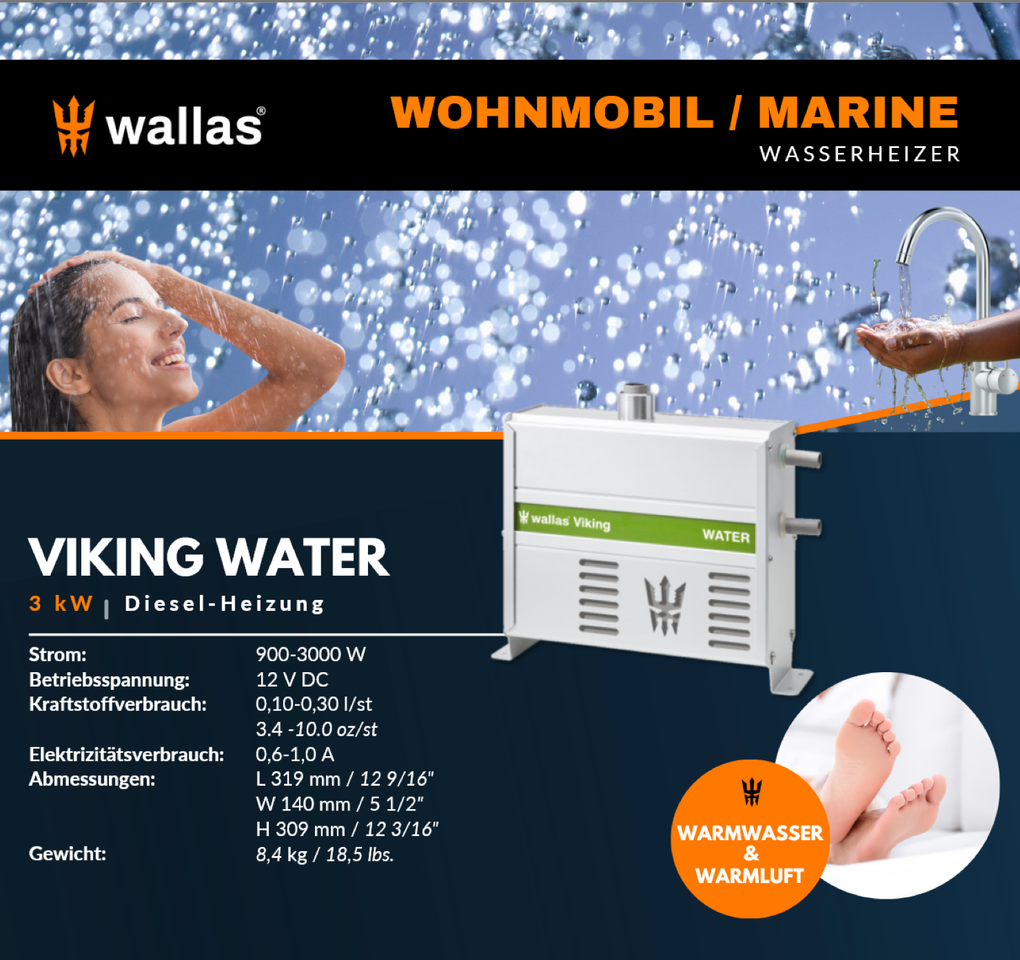 Wallas Viking Water 30, Warmwasserbereiter