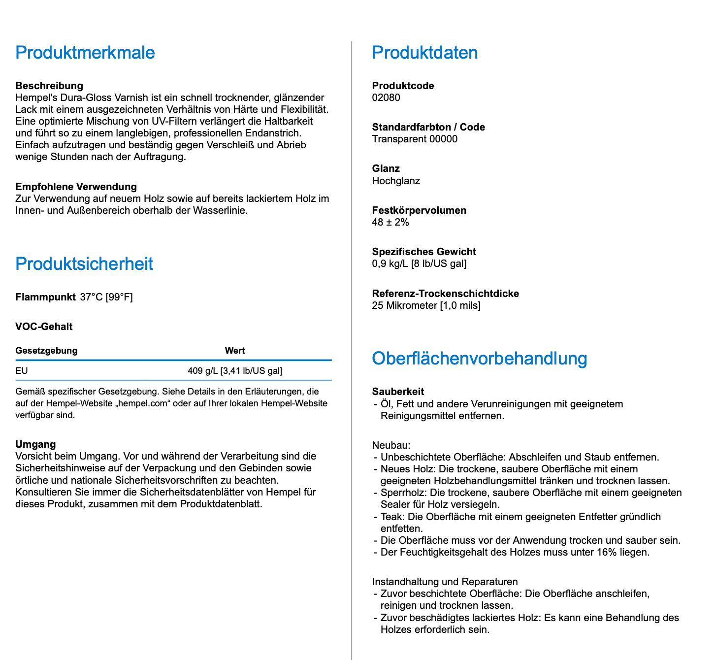 Hempel´s Dura-Gloss Varnish 0,75l