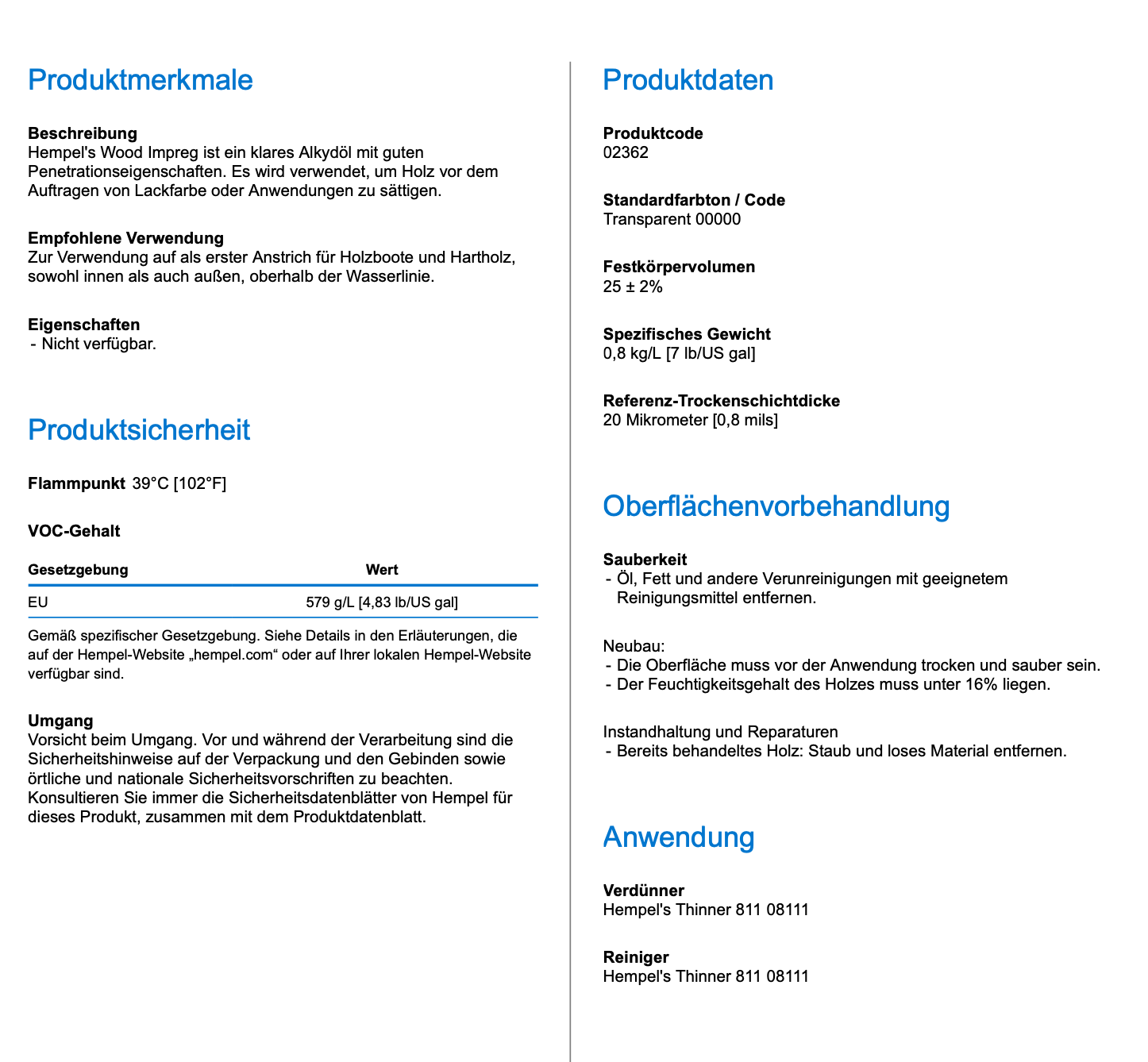 Hempel´s Wood Impreg 0,75l
