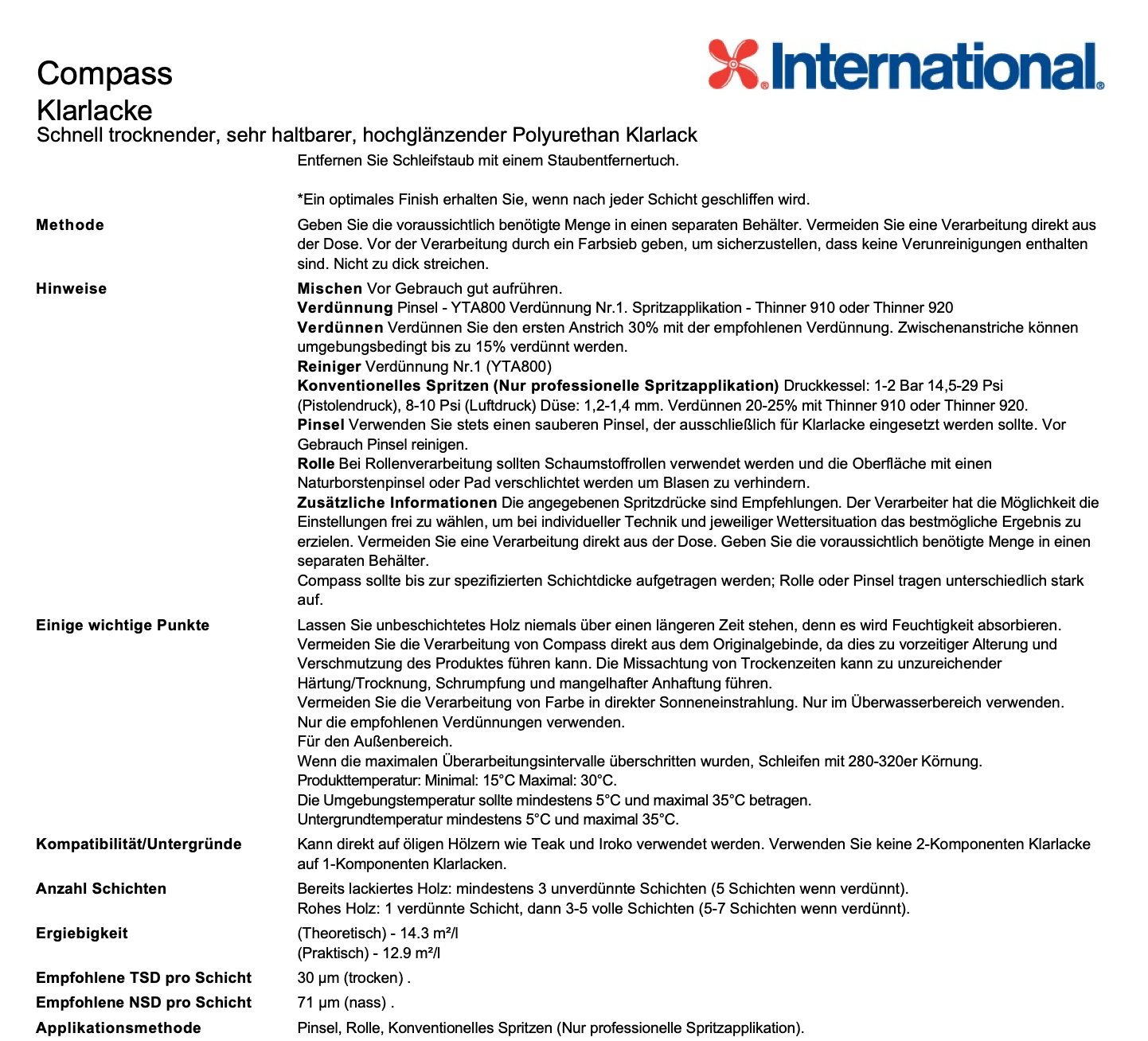International Compass KlarlackTransparent, 0,75l