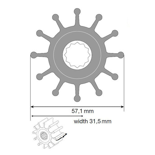 Johnson Impeller für F5 Pumpe, MC97/EPDM, Neopren