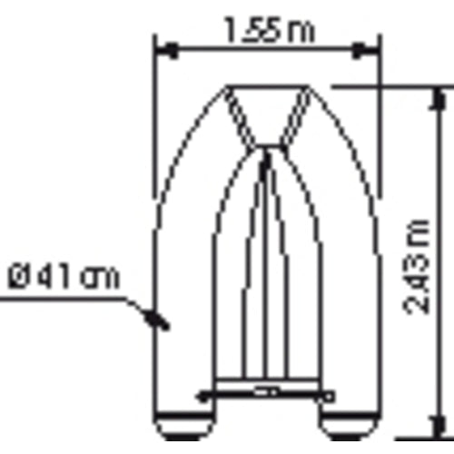 Plastimo Schlauchboot MX-240 FOLD RIB grau