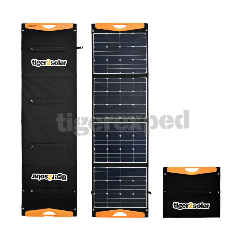Solar bag 160WP "Big Tiger 160/USB" with 2xusb and cable set (12V/24V-suitable, ETFE surface)