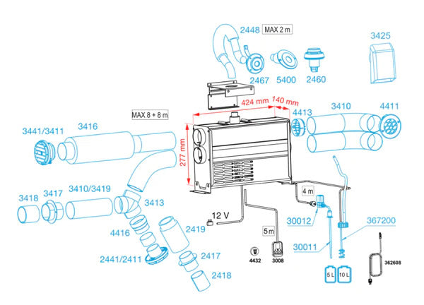 Wallas VIKING AIR diesel heater 950-3000W