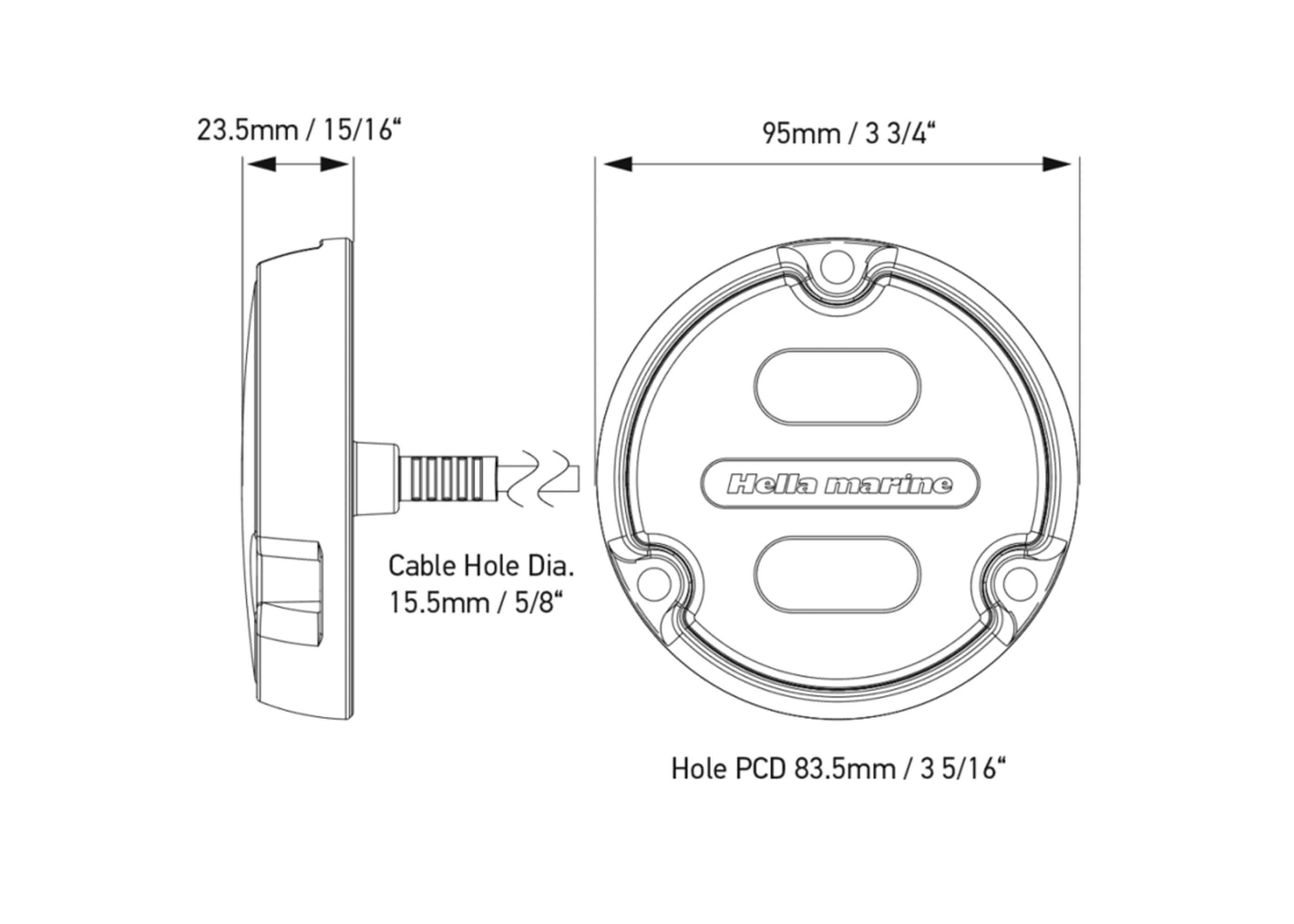 Αντίγραφο του Hella Euroled 75 Dual Color, White/Red, 12v #1