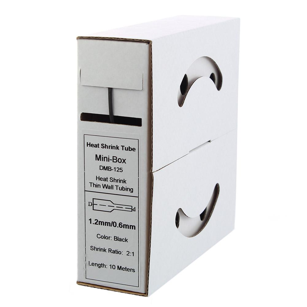 10m shrink tubing 1.2mm>0.6mm black