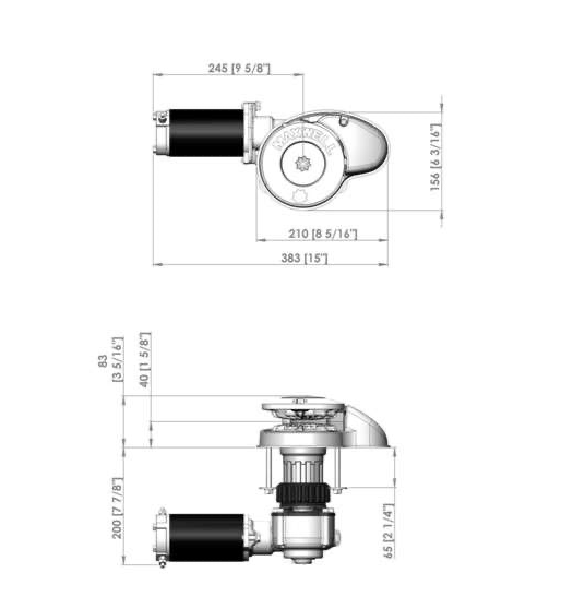 Maxwell vertical anchor winch without Spill RC8-6, 12V