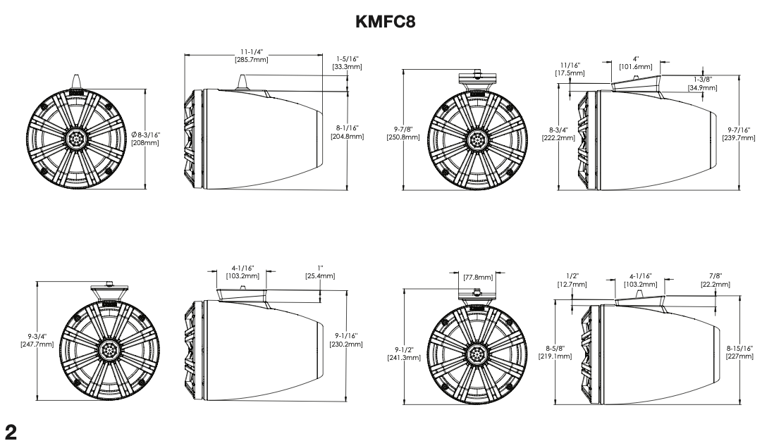KICKER Marine Audio 8" (200 mm) Lautsprecher wood