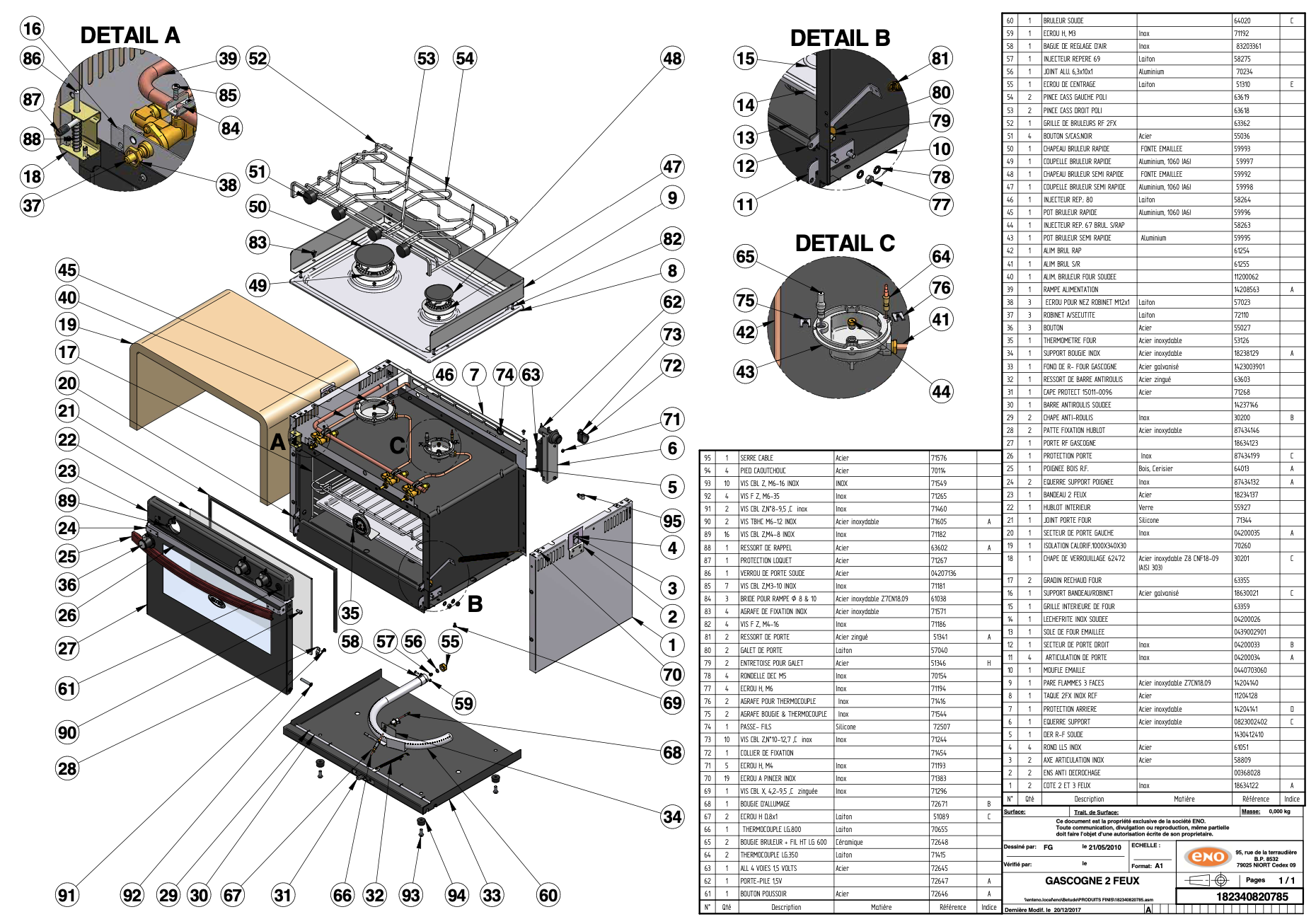 Eno GASCOGNE Kocher mit Ofen