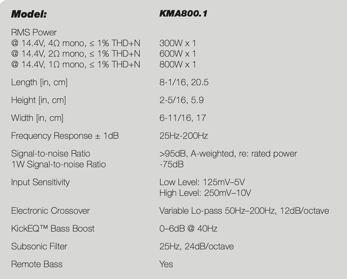 KICKER Marine Audio 800 W Subwoofer-Verstärker