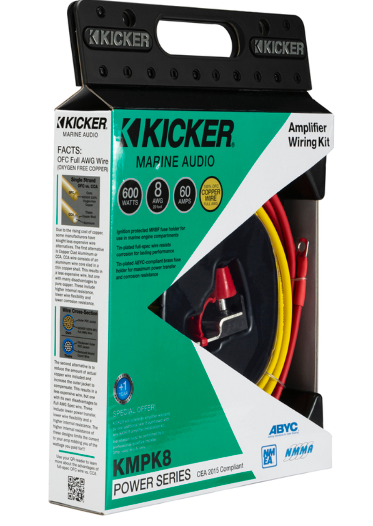 Kicker Marine Audio 8awg amplifier power supply