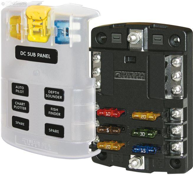Blue Sea Fuse Box 6 κυκλώματα και μάζα
