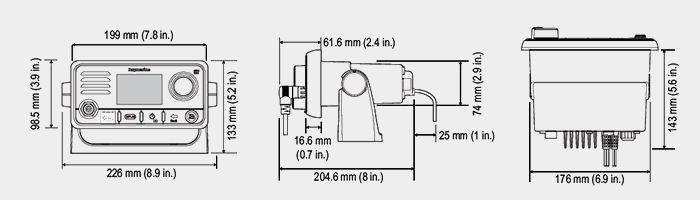 Raymarine Ray73 UKW See- und Binnenfunkgerät mit AIS Empfänger und GPS