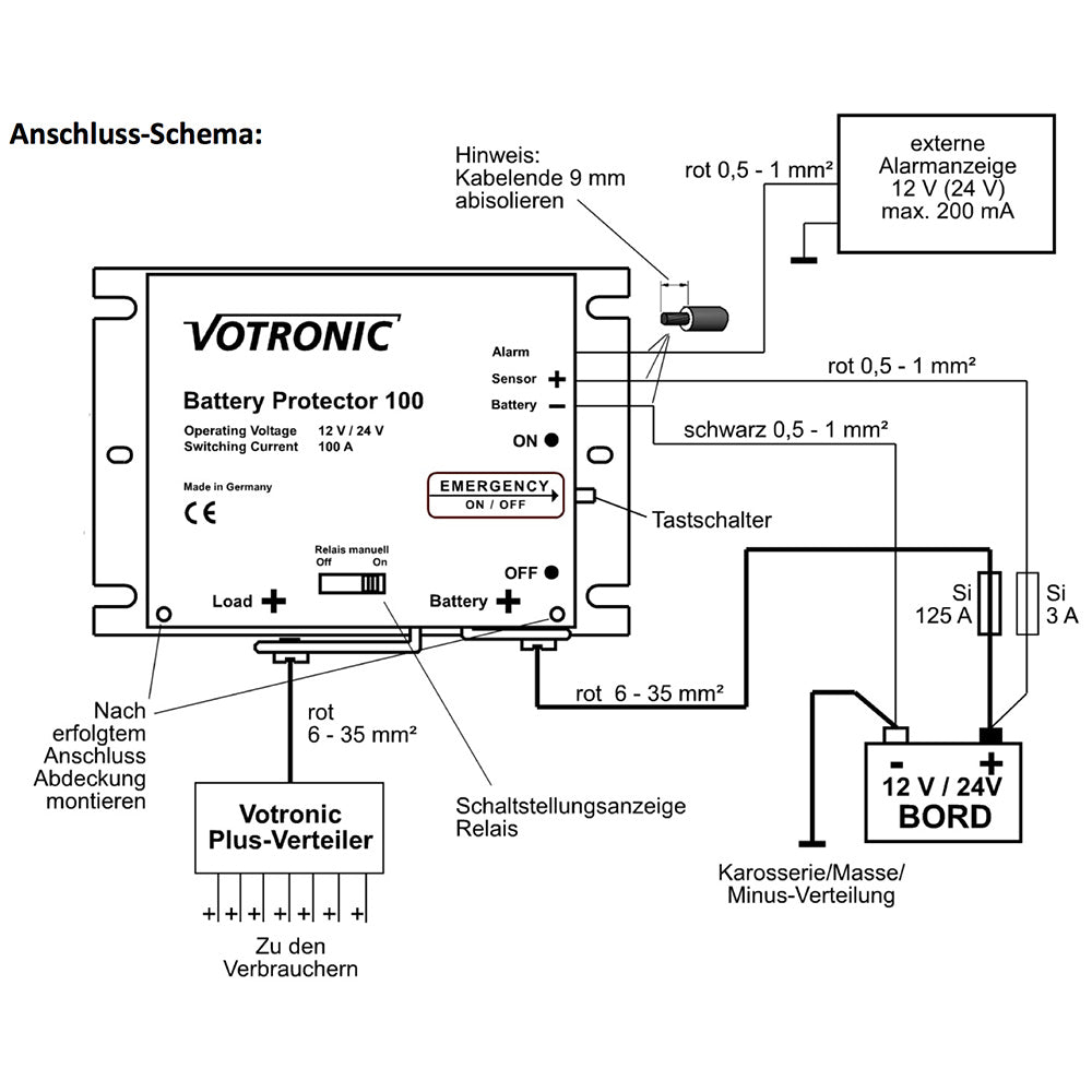 Votronic Battery Protector 40 / 24 Unterspannungsschutz für die Bord- und  Starter-Batterie